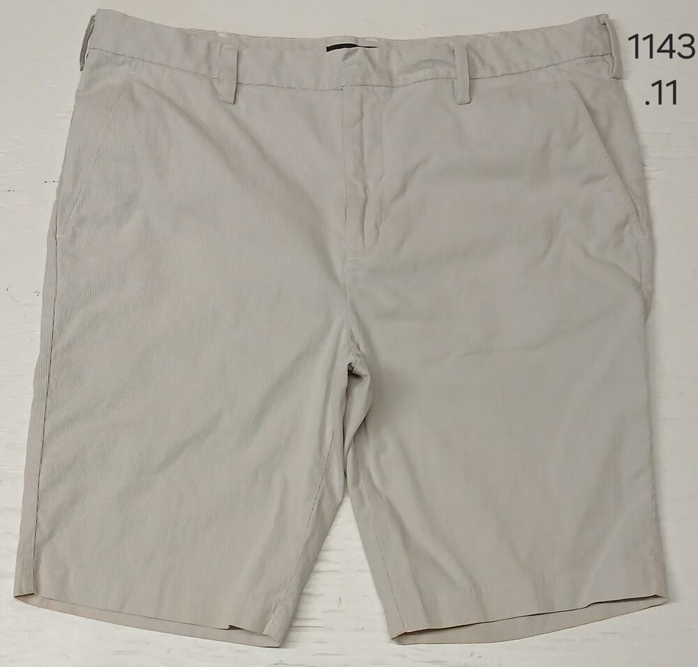 Express (36) Beige Slim Fit Pin Stripe Chino Dress Shorts